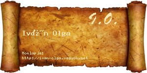 Iván Olga névjegykártya